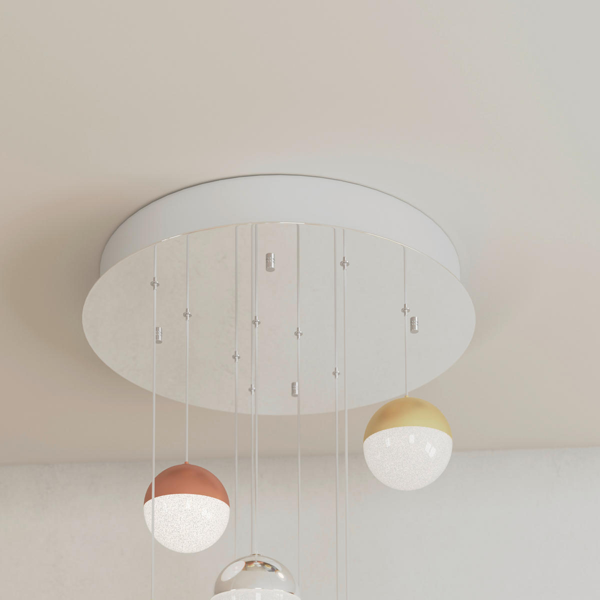 Lampă Suspendată Cu Led 50/150 cm  - culoare crom/alămiu, Basics, metal (50/150cm) - Dieter Knoll