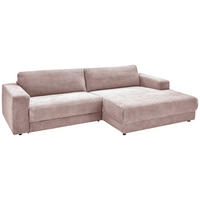 ECKSOFA in Cord Rosa  - Schwarz/Rosa, Design, Kunststoff/Textil (296/168cm) - Pure Home Lifestyle
