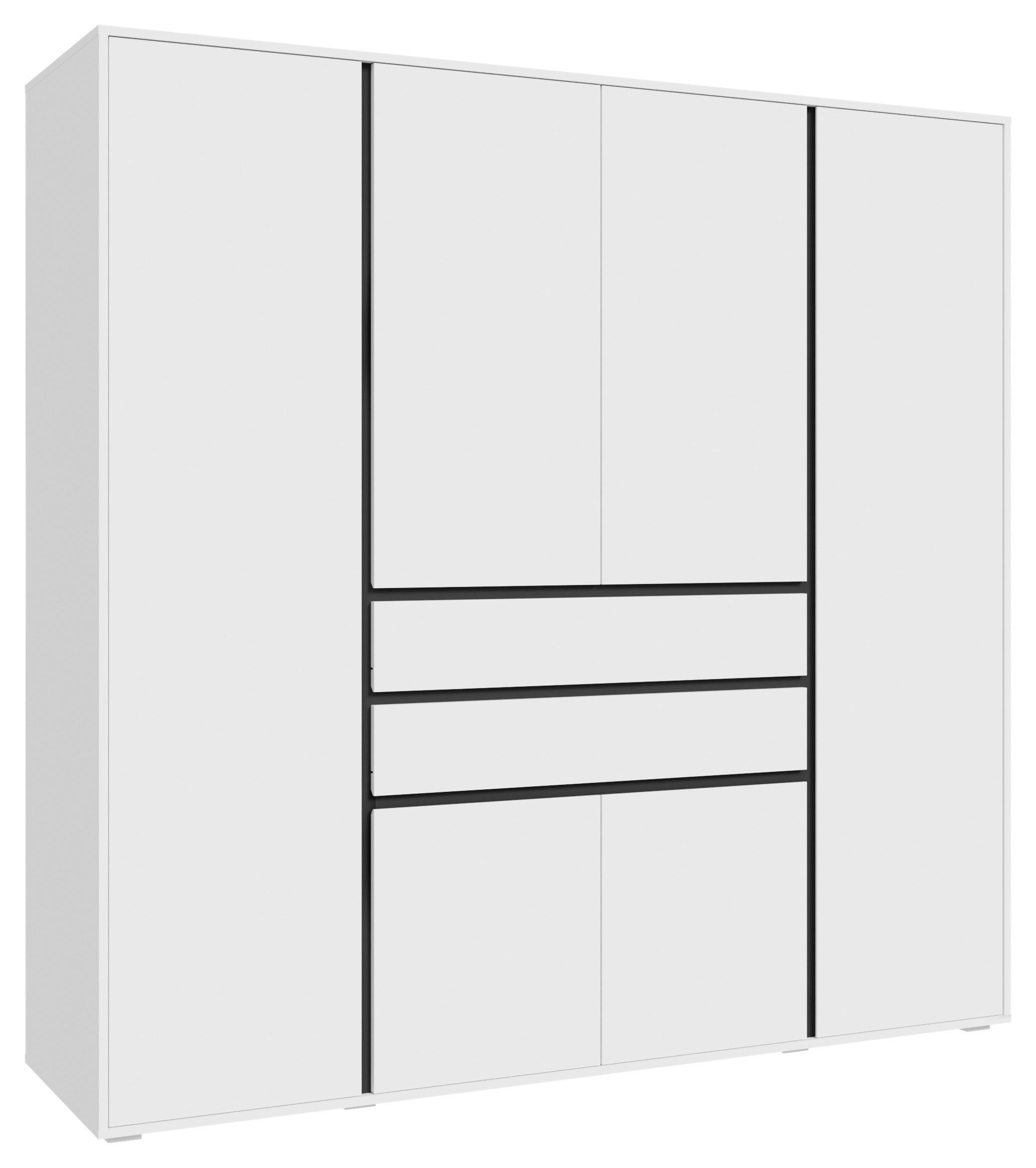 DREHTÜRENSCHRANK  in Weiß  - Weiß, MODERN, Holzwerkstoff (197/194/56cm) - MID.YOU