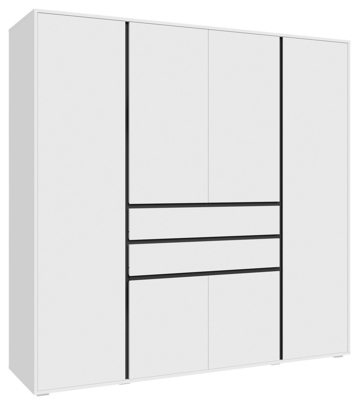 DREHTÜRENSCHRANK  in Weiß  - Weiß, MODERN, Holzwerkstoff (197/194/56cm) - MID.YOU