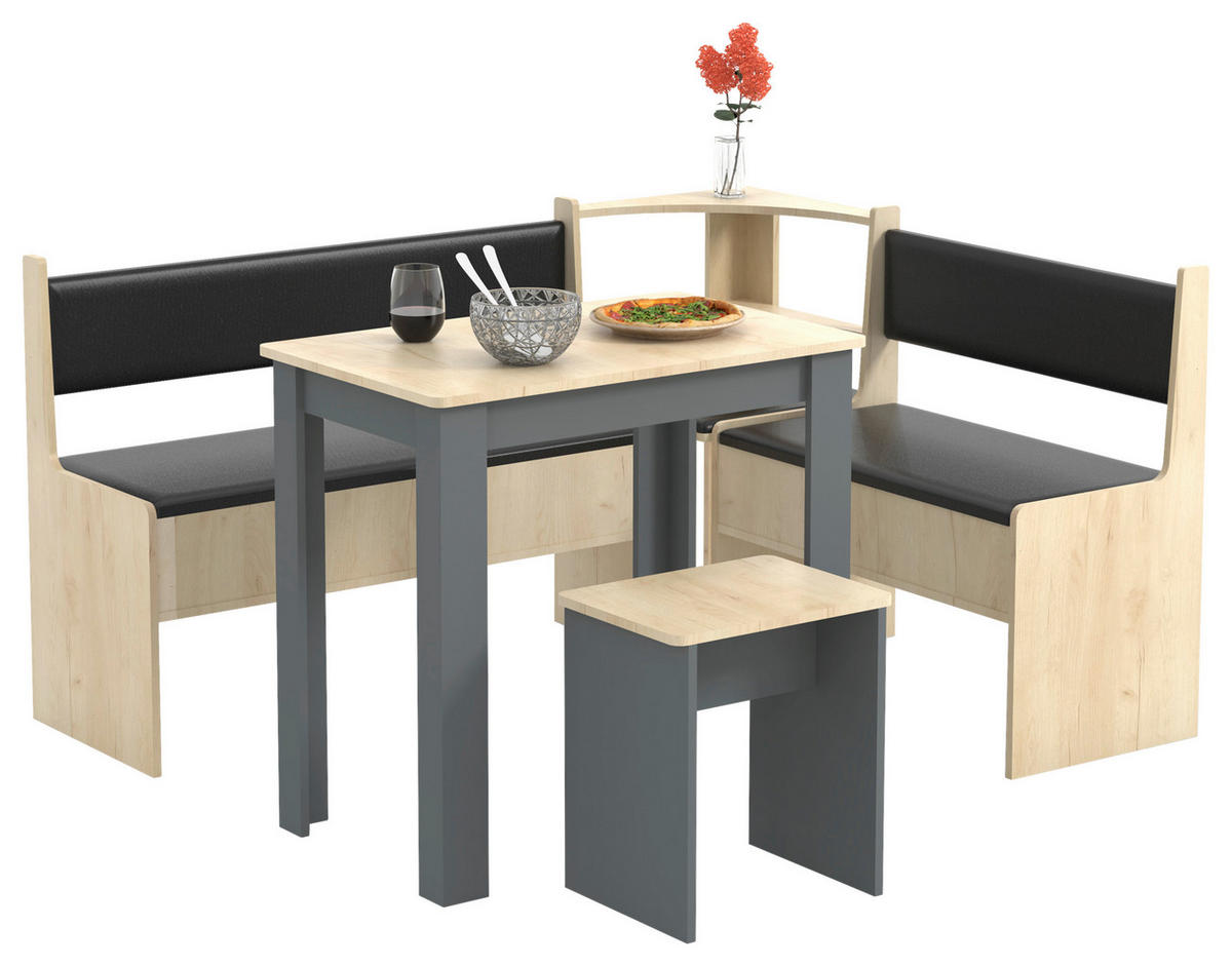 ECKBANKGRUPPE Anthrazit  - Anthrazit, MODERN (153/115cm) - MID.YOU