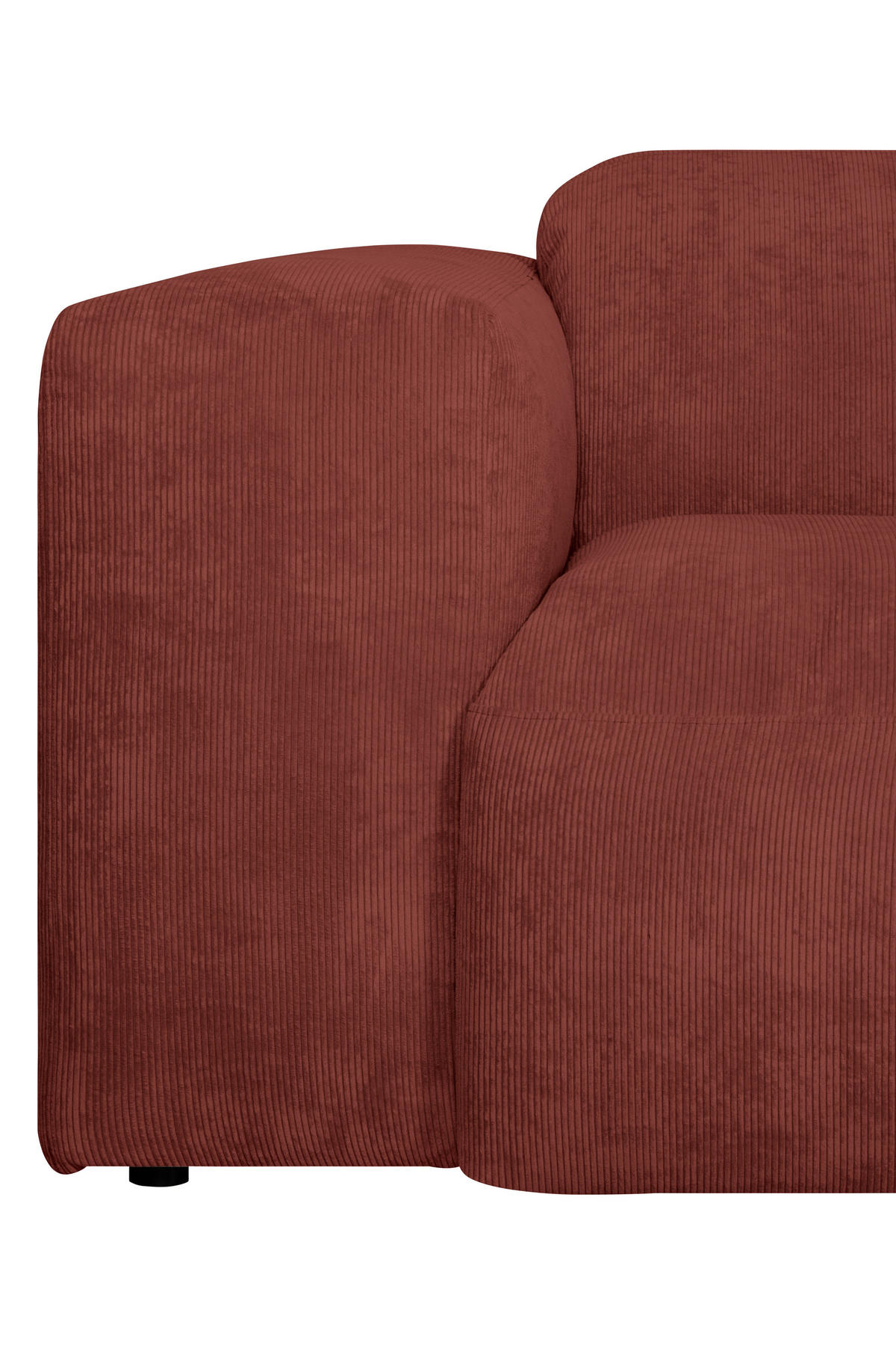 ECKSOFA HANNAH Rot Cord  - Rot/Schwarz, Design, Kunststoff/Textil (343/170cm) - MID.YOU