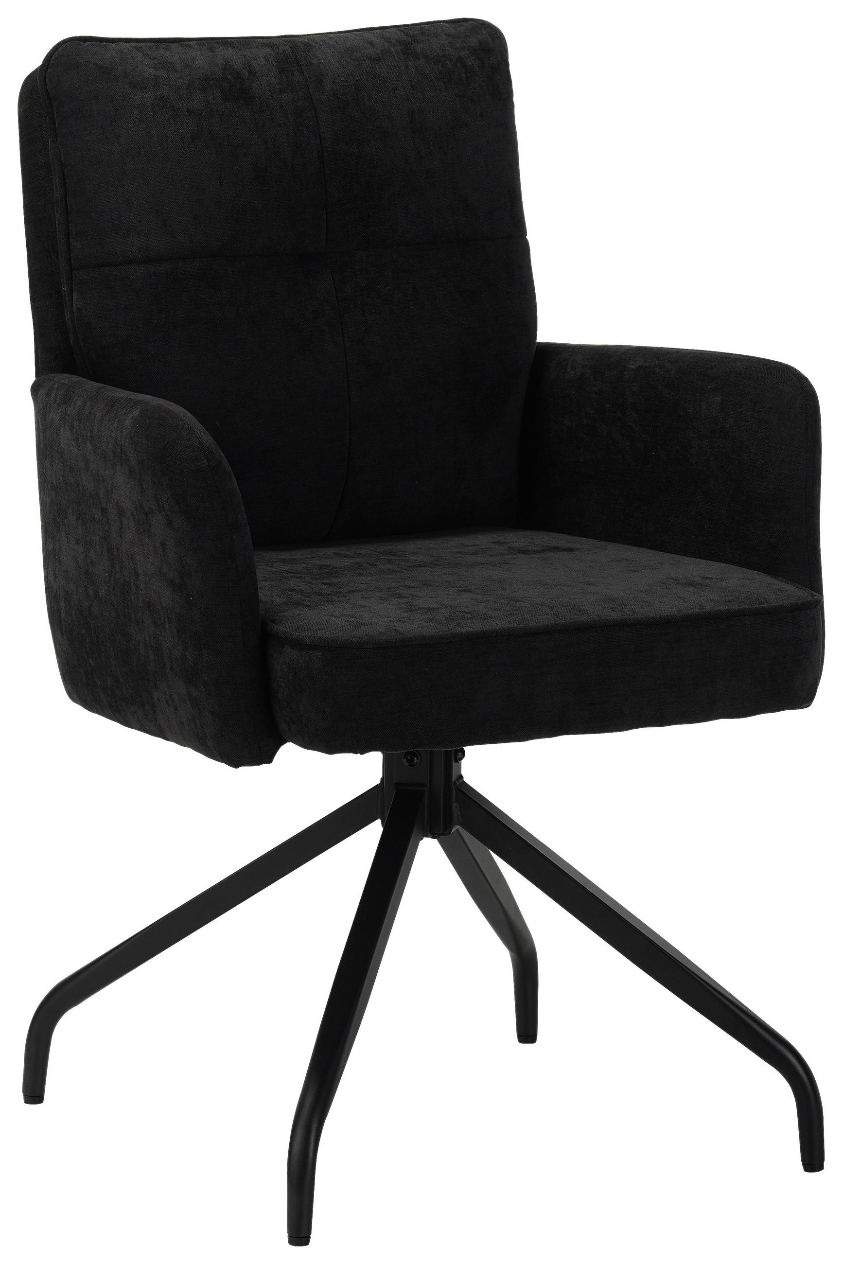 ARMLEHNSTUHL  Sitzfläche 180° drehbar Mikrofaser  - Schwarz, Design, Textil/Metall (60/90/68cm) - Carryhome