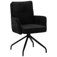 ARMLEHNSTUHL  Sitzfläche 180° drehbar Mikrofaser  - Schwarz, Design, Textil/Metall (60/90/68cm) - Carryhome
