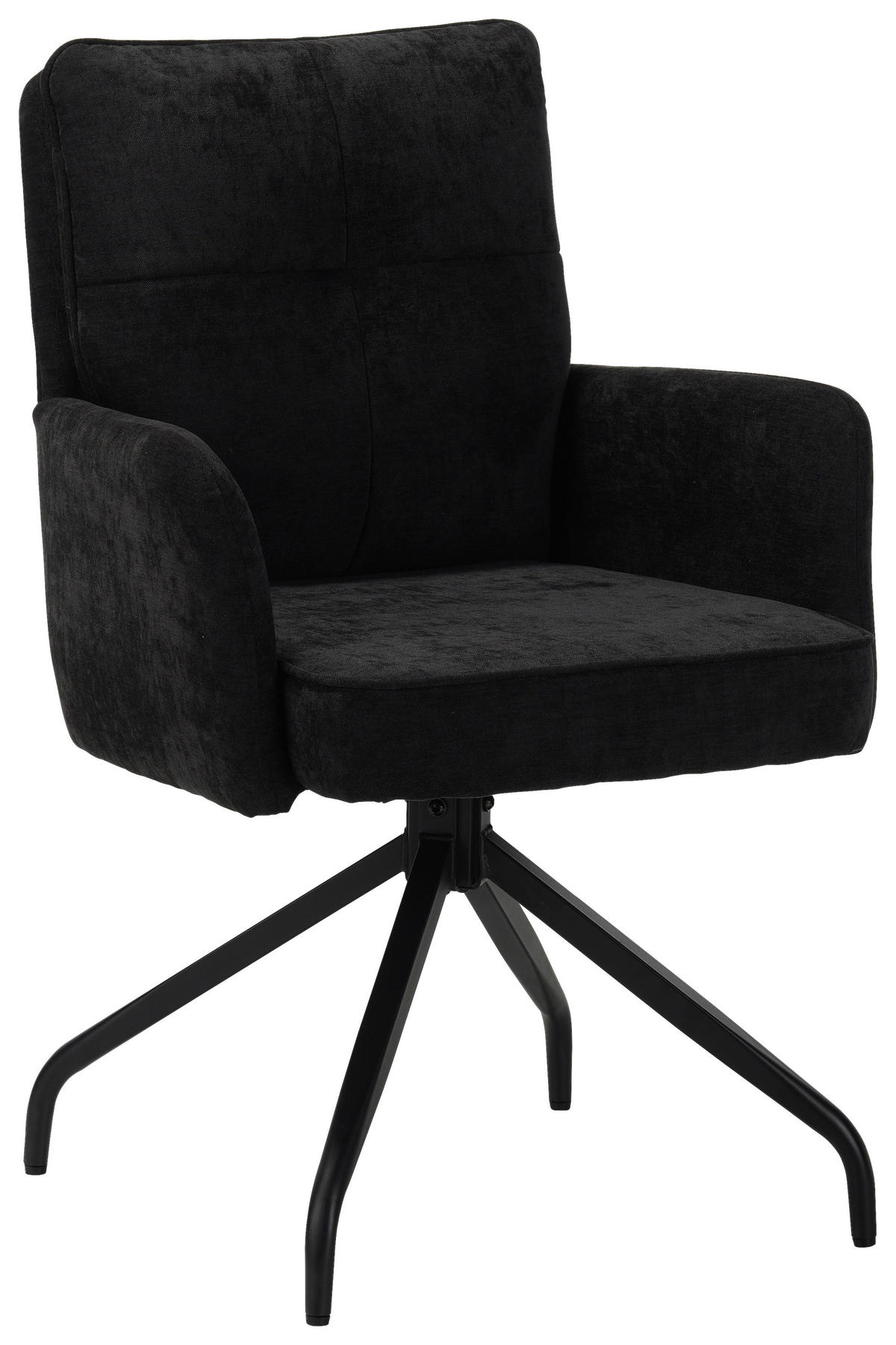 ARMLEHNSTUHL  Sitzfläche 180° drehbar Mikrofaser  - Schwarz, Design, Textil/Metall (60/90/68cm) - Carryhome