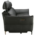 2-SITZER-SOFA  in Echtleder Schwarz   - Schwarz, Design, Leder/Metall (191/98/101cm) - Novel