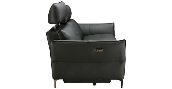 2-SITZER-SOFA  in Echtleder Schwarz   - Schwarz, Design, Leder/Metall (191/98/101cm) - Novel