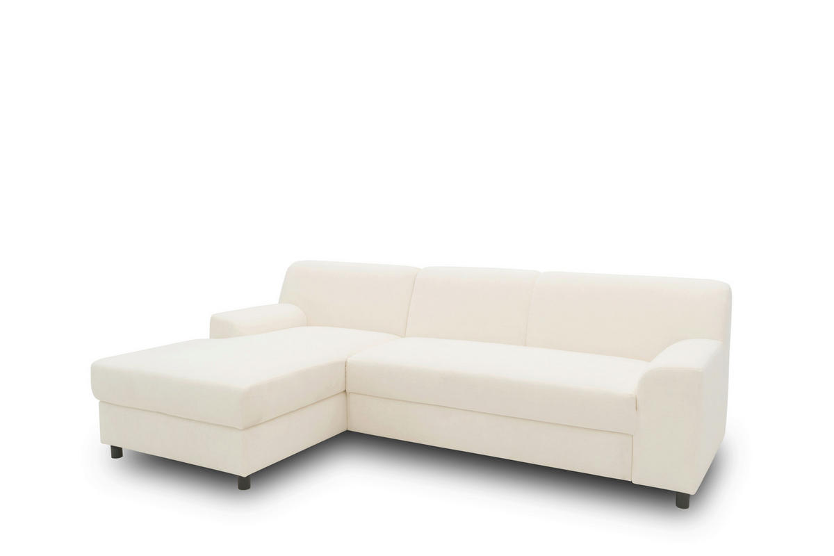 ECKSOFA CAPRI 2 Creme Mikrofaser Zierkissen, Rücken echt  - Creme/Schwarz, Basics, Kunststoff/Textil (146/241cm) - MID.YOU