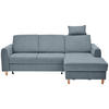 ECKSOFA Blau Flachgewebe  - Blau/Buchefarben, KONVENTIONELL, Holz/Textil (241/166cm) - Carryhome