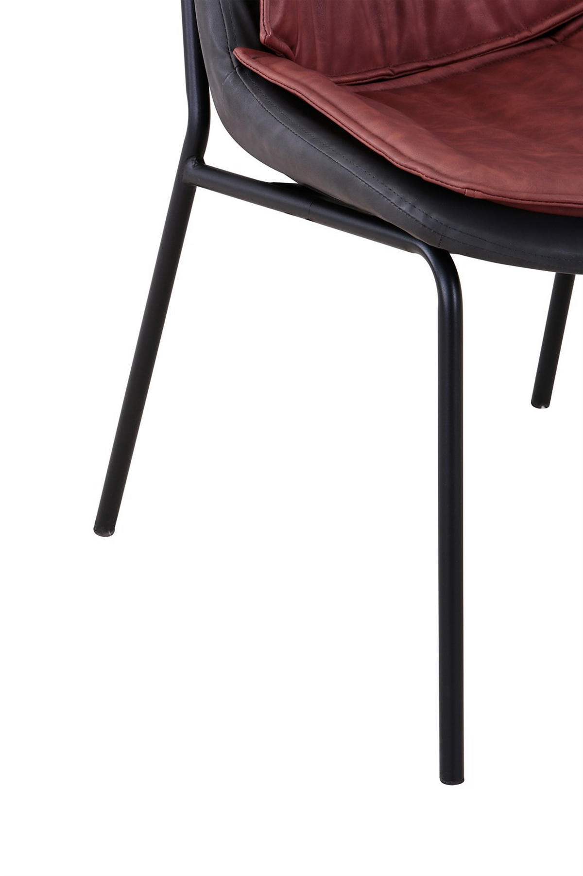 STUHL - Rotbraun/Schwarz, Design, Textil/Metall (54/84/64cm) - Kayoom