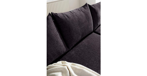 ECKSOFA Dunkelgrau Flachgewebe - Dunkelgrau/Buchefarben, KONVENTIONELL, Holz/Textil (230/144cm) - Carryhome
