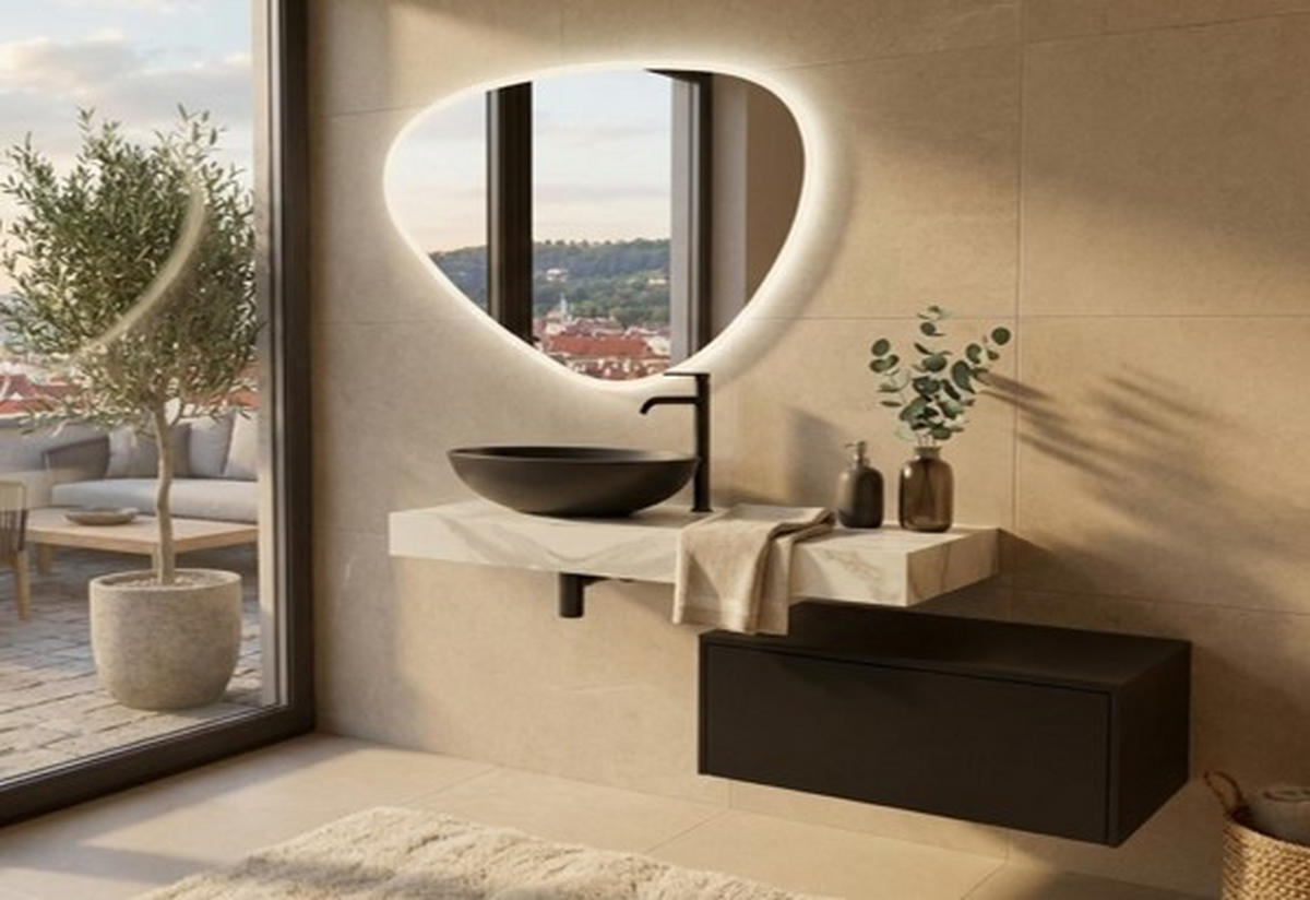 BADEZIMMERSPIEGEL 120/80/2,4 cm  - Silberfarben, MODERN, Glas/Kunststoff (120/80/2,4cm) - Celina Home