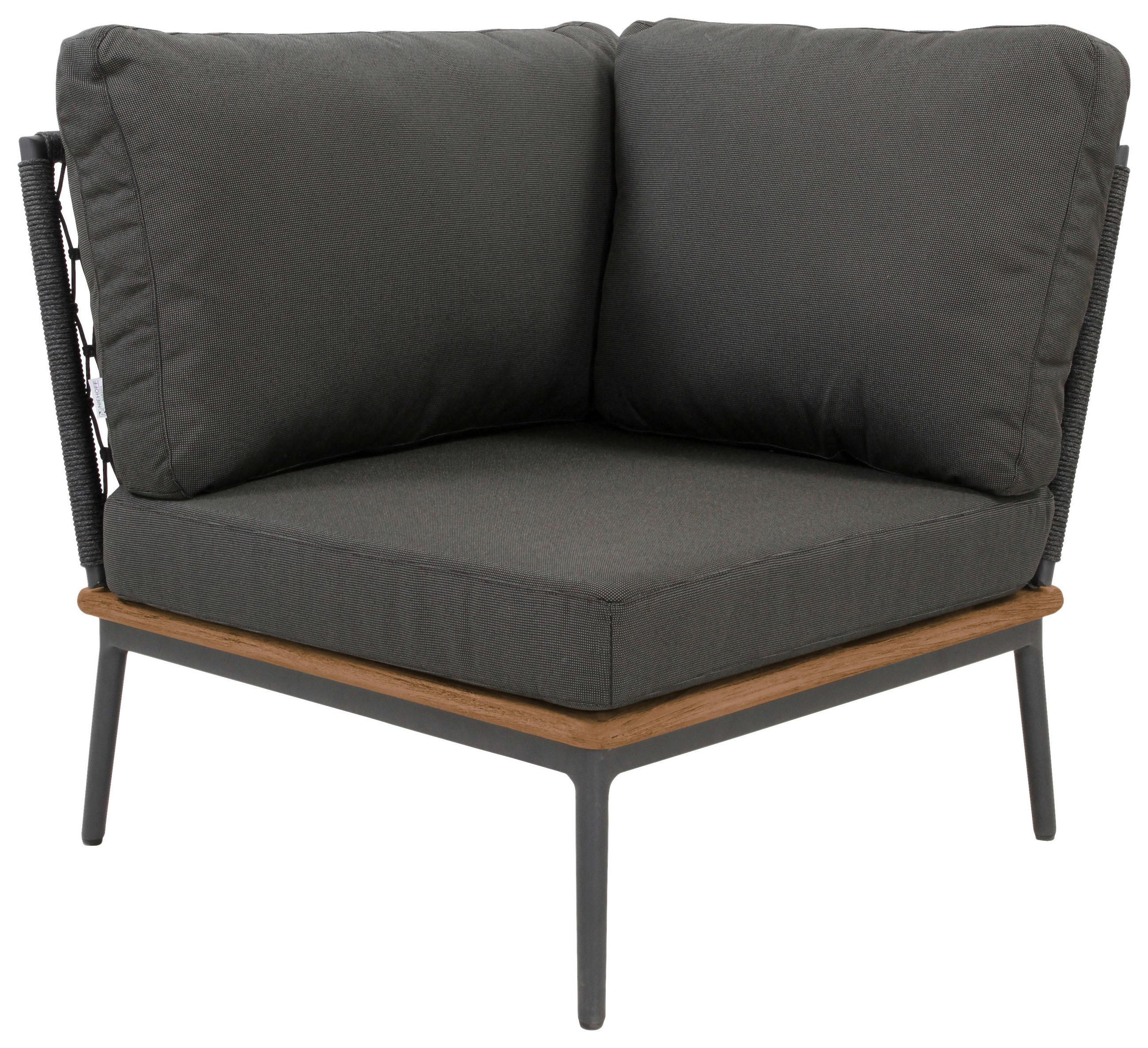 LOUNGEECKTEIL - Anthrazit/Teakfarben, Basics, Holz/Textil (82/71/82cm)