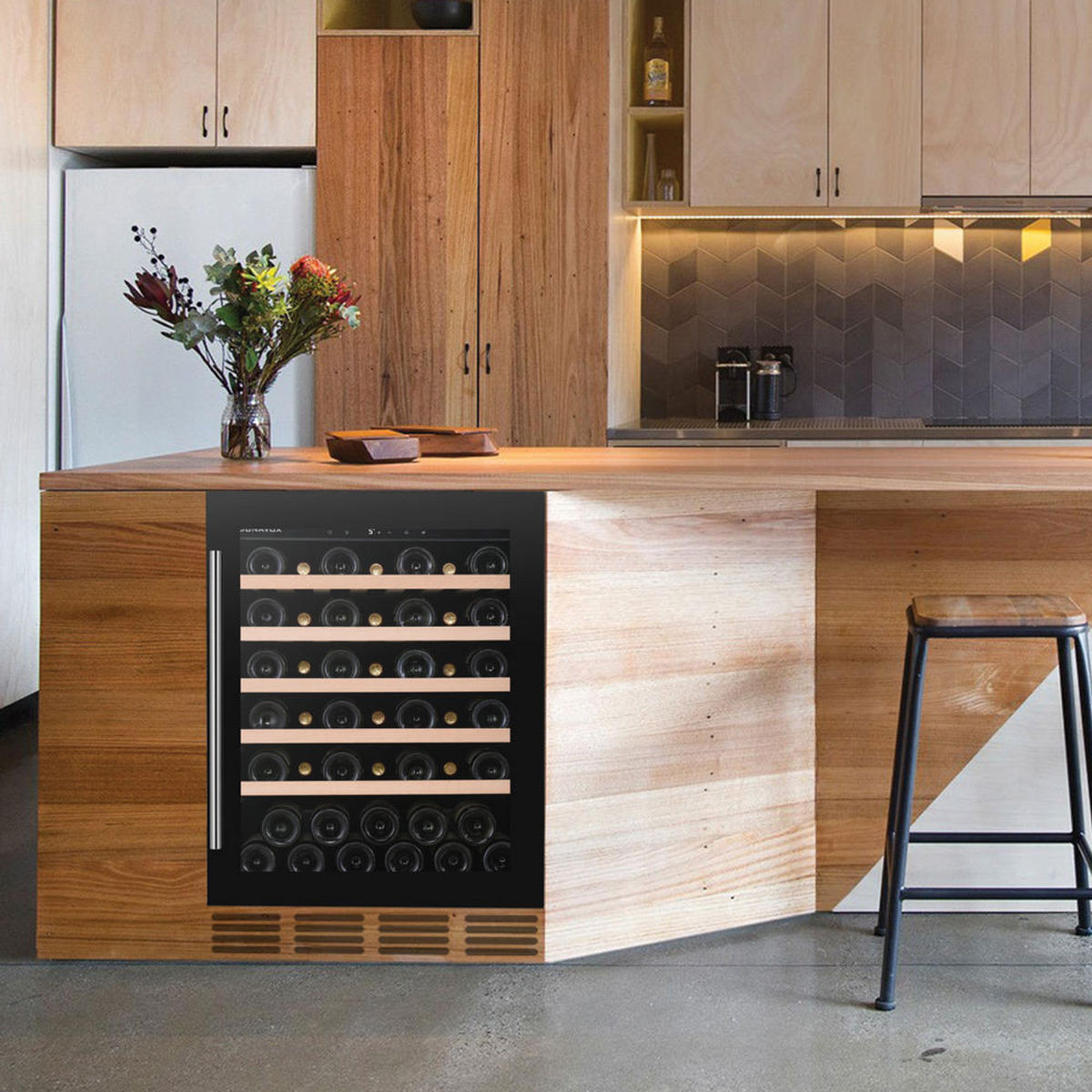 WEINKÜHLSCHRANK DAUF-46.138B  - Schwarz, Basics, Glas/Holz (59,5/82/57,1cm)