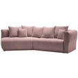 ECKSOFA  in Chenille Rosa  180/315 cm  - Schwarz/Rosa, MODERN, Kunststoff/Textil (180/315cm) - Hom`in