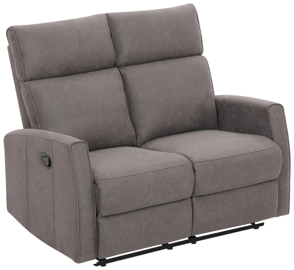 2-SITZER-SOFA Mikrofaser Grau  - Schwarz/Grau, KONVENTIONELL, Kunststoff/Textil (127/105/93cm) - Xora