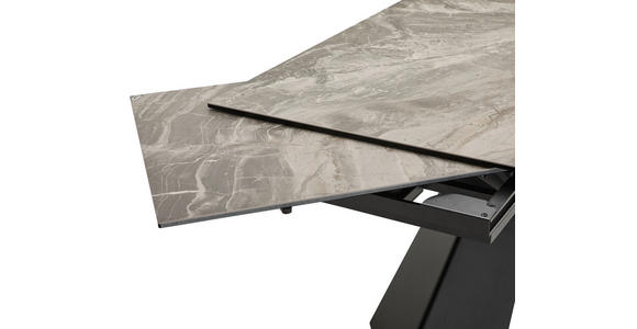 ESSTISCH in Metall, Glas, Keramik 180-250/98/77 cm  - Beige/Schwarz, Design, Glas/Keramik (180-250/98/77cm) - Belluti