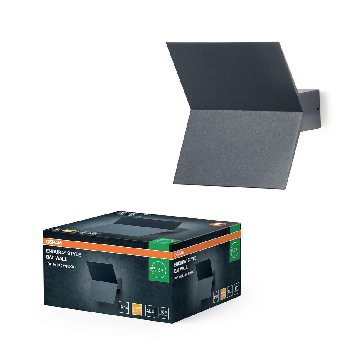 LED-AUßENLEUCHTE 17,7/16,9/8,4 cm   - Dunkelgrau, Basics, Kunststoff/Metall (17,7/16,9/8,4cm) - Osram