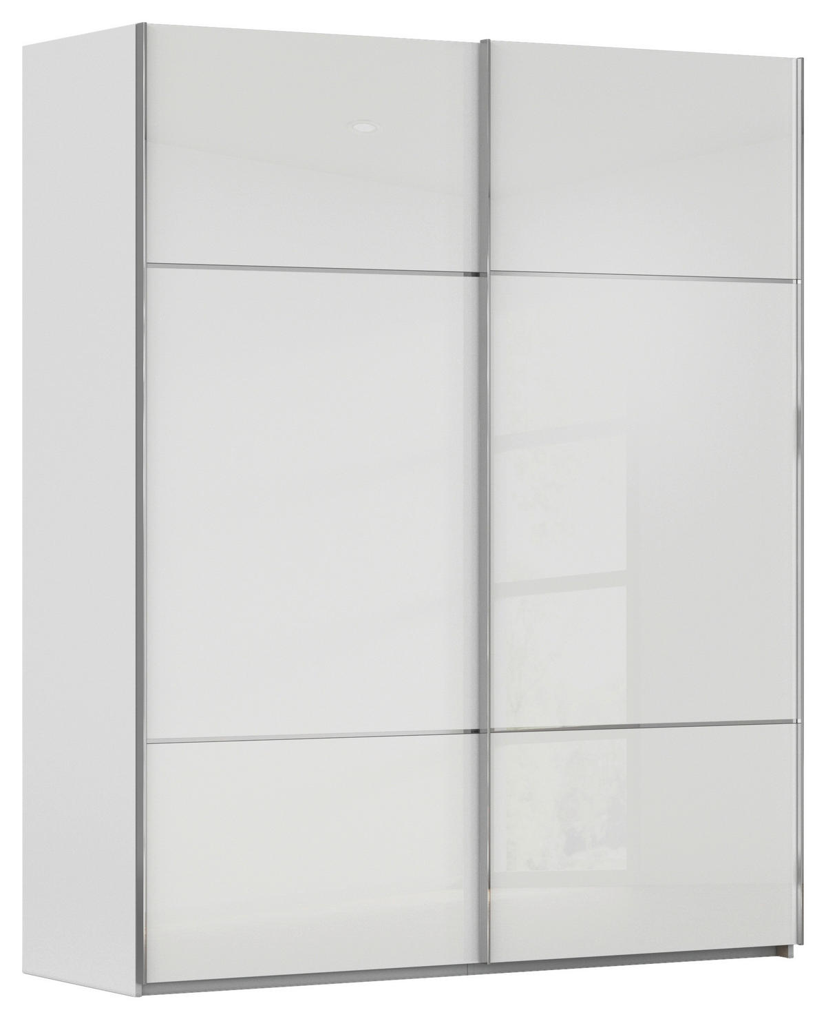 SCHWEBETÜRENSCHRANK in Grau, Weiss  - Chromfarben/Weiss, Konventionell, Glas/Holzwerkstoff (162/223/68cm) - Novel
