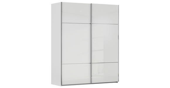 SCHWEBETÜRENSCHRANK 162/223/68 cm 2-türig Grau, Weiß - Chromfarben/Weiß, KONVENTIONELL, Glas/Holzwerkstoff (162/223/68cm) - Novel