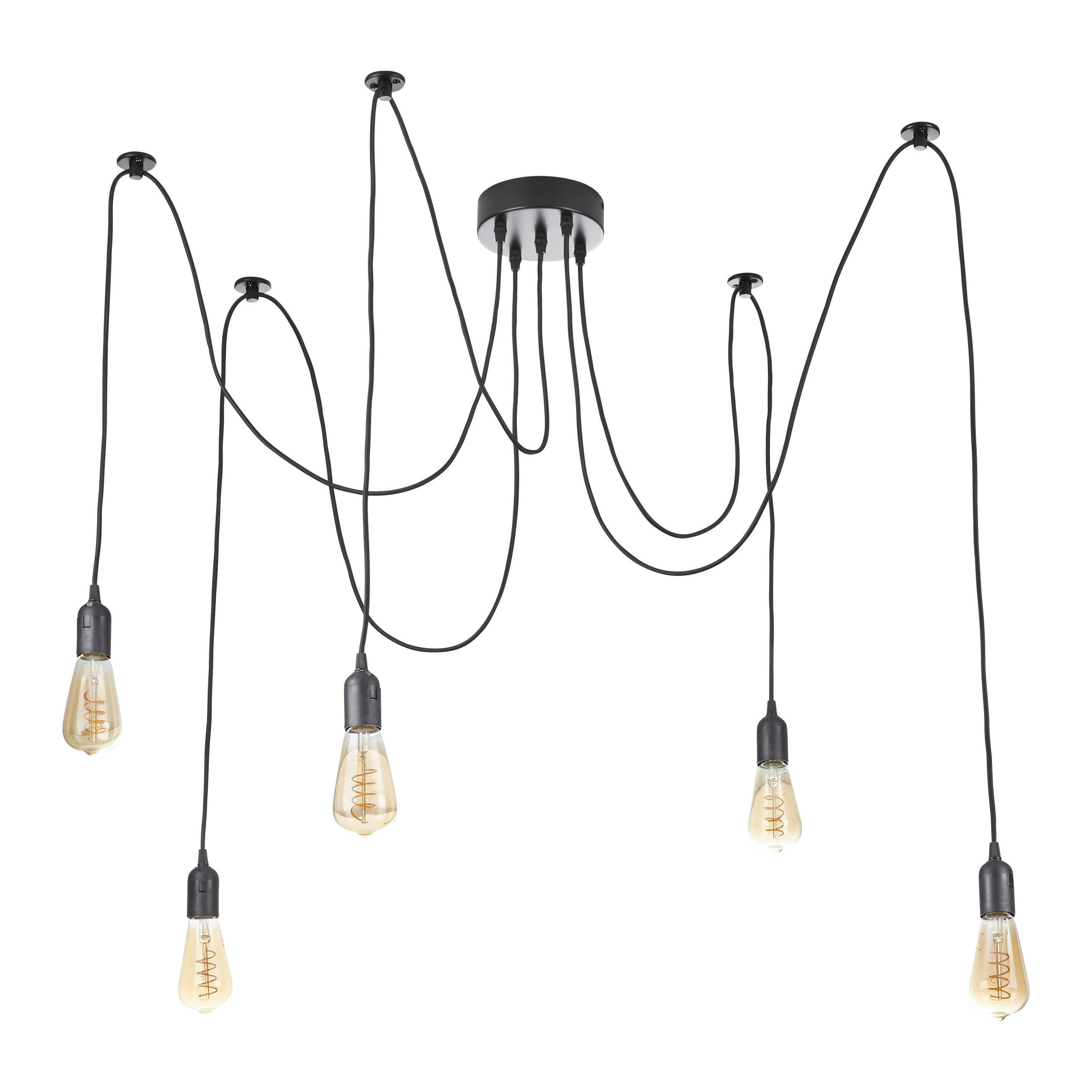 HÄNGELEUCHTE 15 cm  - Schwarz, Design, Kunststoff (15cm) - Globo