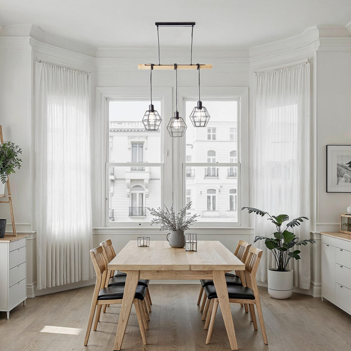 PENDELLEUCHTE 63/120/17,5 cm   - Hellbraun/Schwarz, Natur, Holz/Metall (63/120/17,5cm) - Brilliant