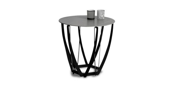 BEISTELLTISCH 50/50/50 cm Grau, Schwarz rund  - Schwarz/Grau, Basics, Stein/Metall (50/50/50cm) - Xora