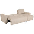 ECKSCHLAFSOFA  mit Cord Beige  - Beige/Schwarz, KONVENTIONELL, Textil (248/146cm) - Xora