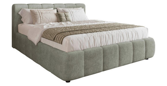 POLSTERBETT Lattenrost, Bettkasten Hellgrau 160/200 cm  - Hellgrau/Schwarz, KONVENTIONELL, Holz/Kunststoff (160/200cm) - Carryhome