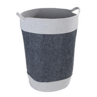 WÄSCHEKORB - Dunkelgrau, Basics, Naturmaterialien/Textil (38/55/38cm) - Wenko