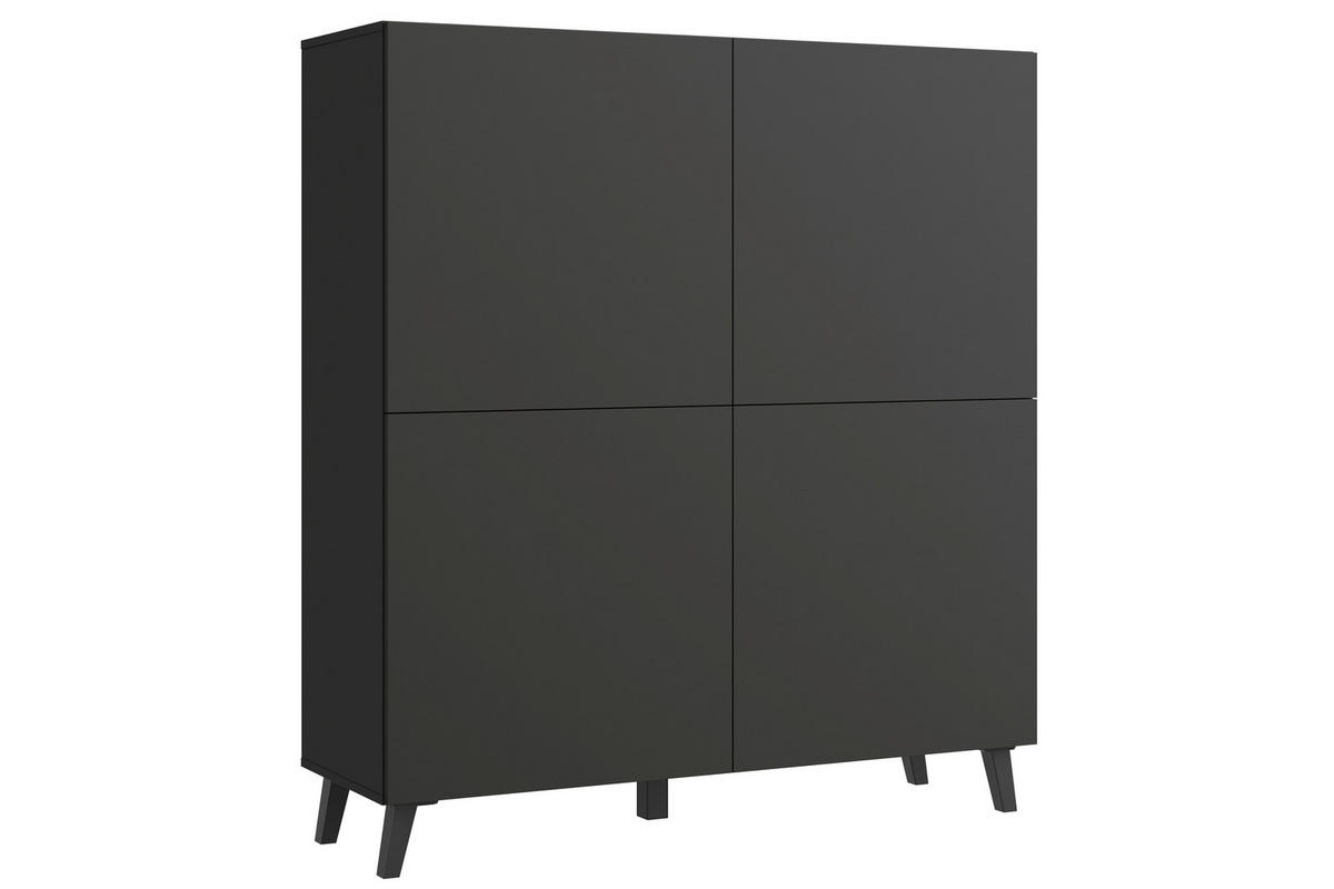 HIGHBOARD  in 120/128/39 cm  - Schwarz, Design, Holzwerkstoff/Kunststoff (120/128/39cm) - Livetastic