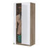 DREHTÜRENSCHRANK 2-türig Eichefarben, Weiß - Eichefarben/Silberfarben, Design, Holzwerkstoff/Kunststoff (91/197/54cm) - Carryhome DREHTÜRENSCHRANK 2-türig Eichefarben, Weiß - Eichefarben/Silberfarben, Design, Holzwerkstoff/Kunststoff (91/197/54cm) - Carryhome