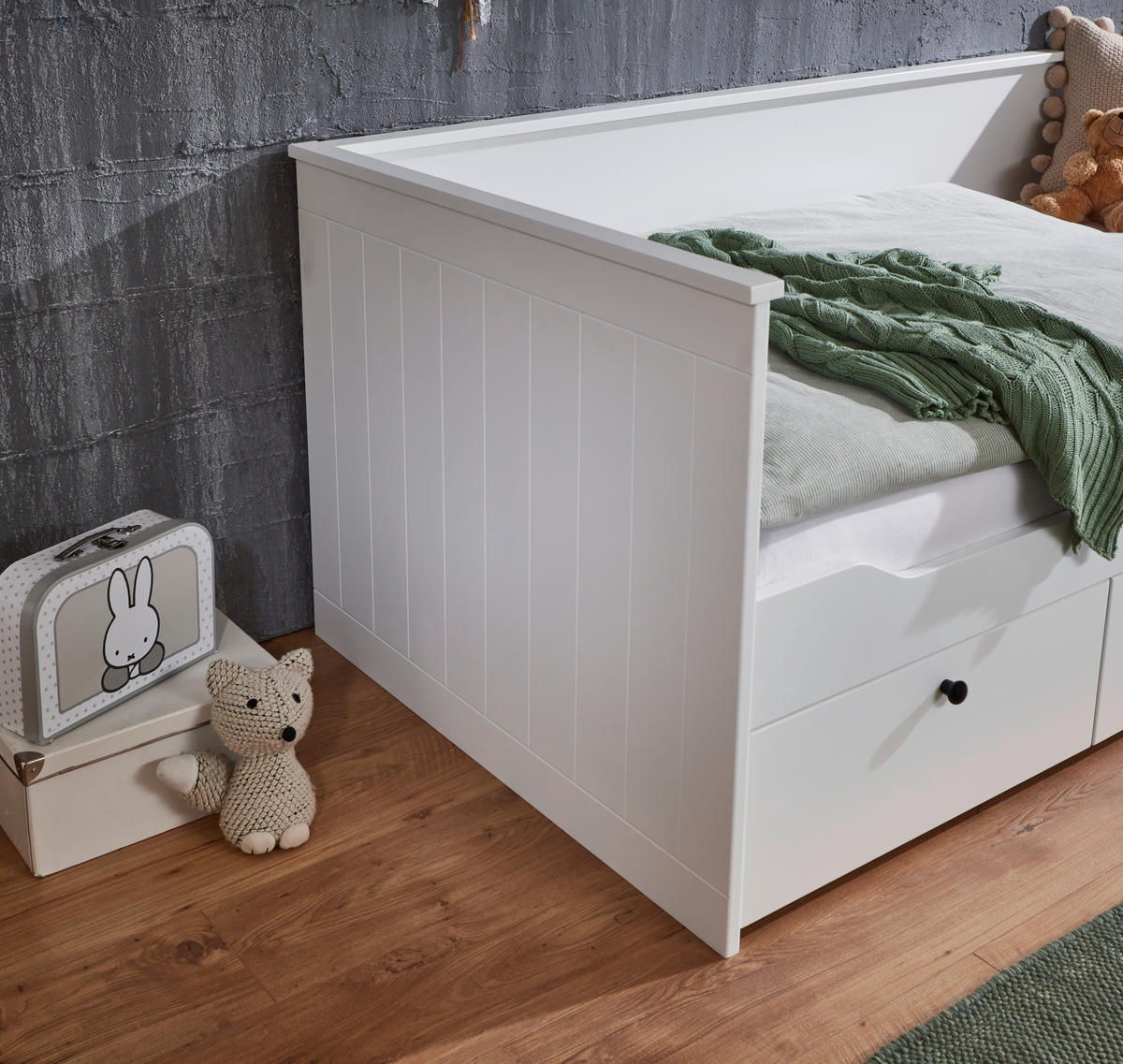 BETT 90/200 cm  in Weiß  - Hellbraun/Weiß, KONVENTIONELL, Holz/Holzwerkstoff (90/200cm) - Carryhome
