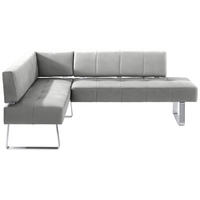 ECKBANK 165/227 cm Mikrofaser Edelstahlfarben, Hellgrau Metall   - Edelstahlfarben/Hellgrau, Design, Textil/Metall (165/227cm) - Moderano