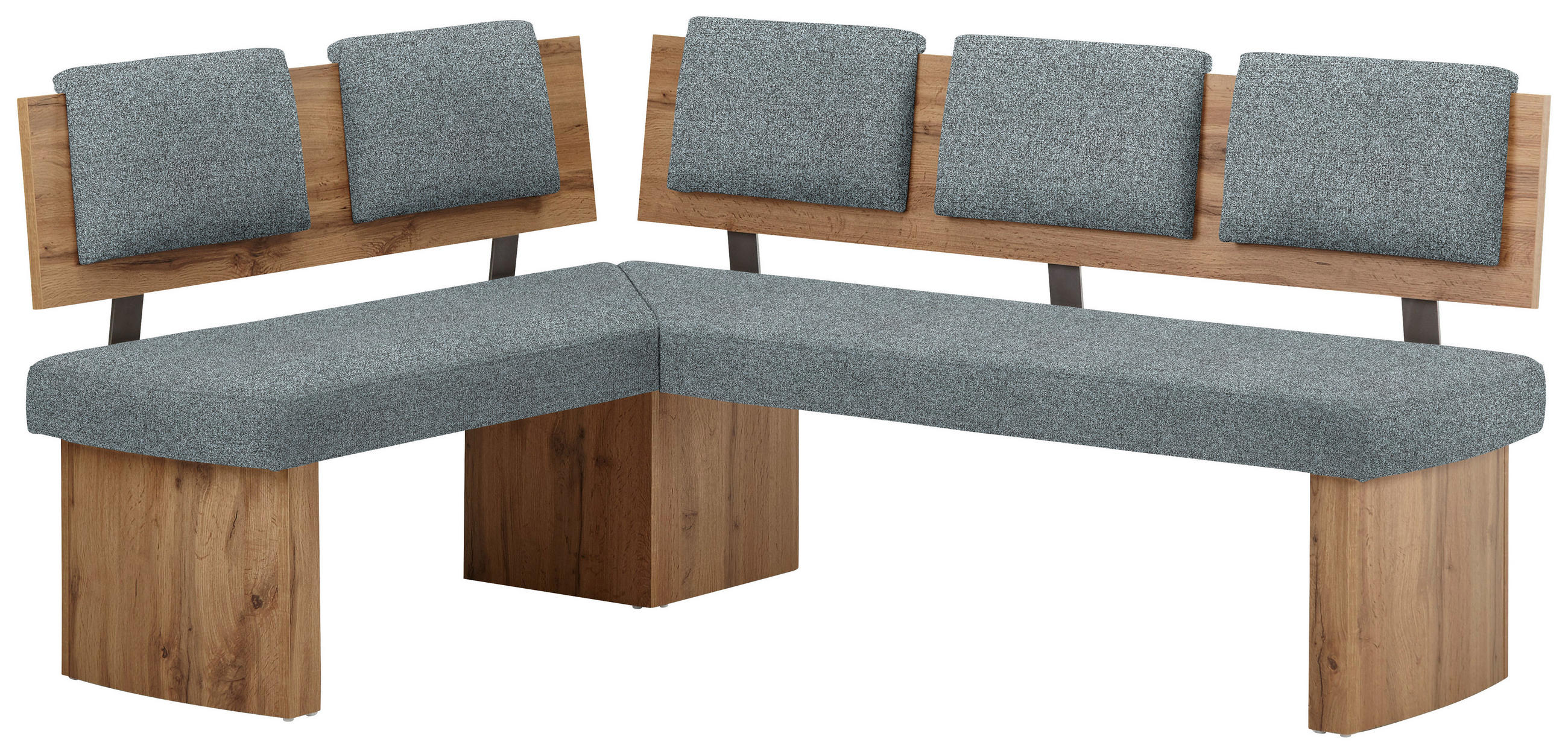 ECKBANK 140/180 cm  in Eichefarben, Blaugrau  - Eichefarben/Blaugrau, KONVENTIONELL, Holzwerkstoff/Textil (140/180cm) - Cantus