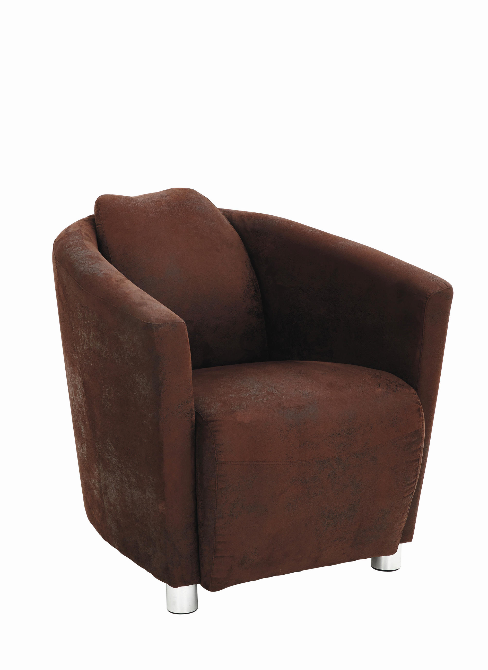 COCKTAILSESSEL Mikrofaser Braun - Chromfarben/Braun, Design, Holzwerkstoff/Textil (72/72/85cm)