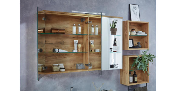 BADEZIMMER - Eichefarben/Weiß, Basics, Glas/Holzwerkstoff (120cm) - Dieter Knoll