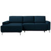 ECKSOFA Blau Chenille  - Blau/Alufarben, Design, Textil/Metall (160/248cm) - Sedda