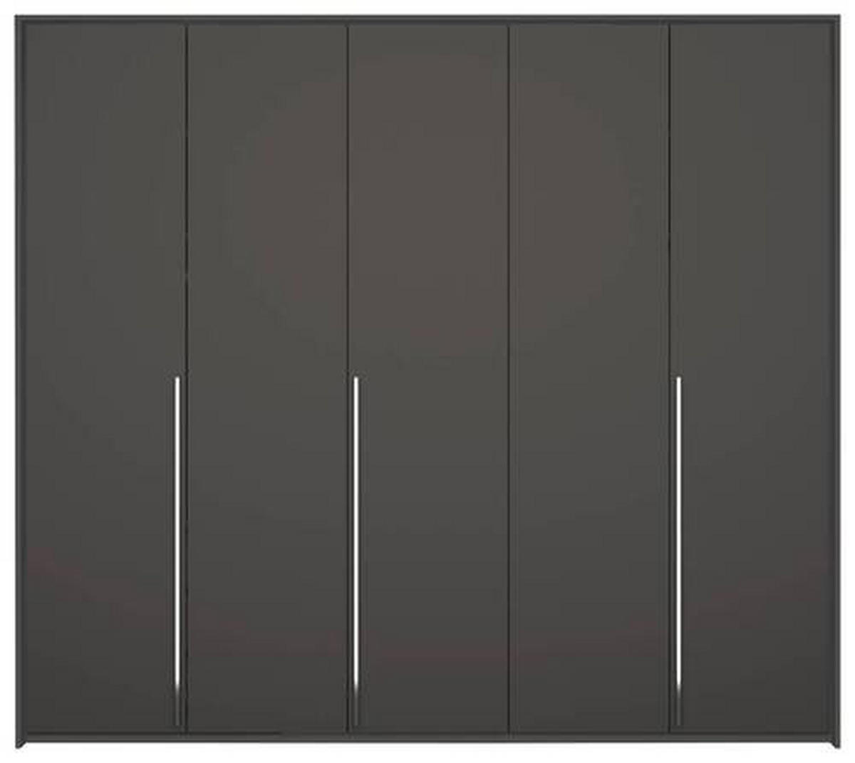 DREHTÜRENSCHRANK 251/223/60 cm 5-türig Graphitfarben  - Chromfarben/Graphitfarben, Design, Holzwerkstoff/Metall (251/223/60cm) - home24