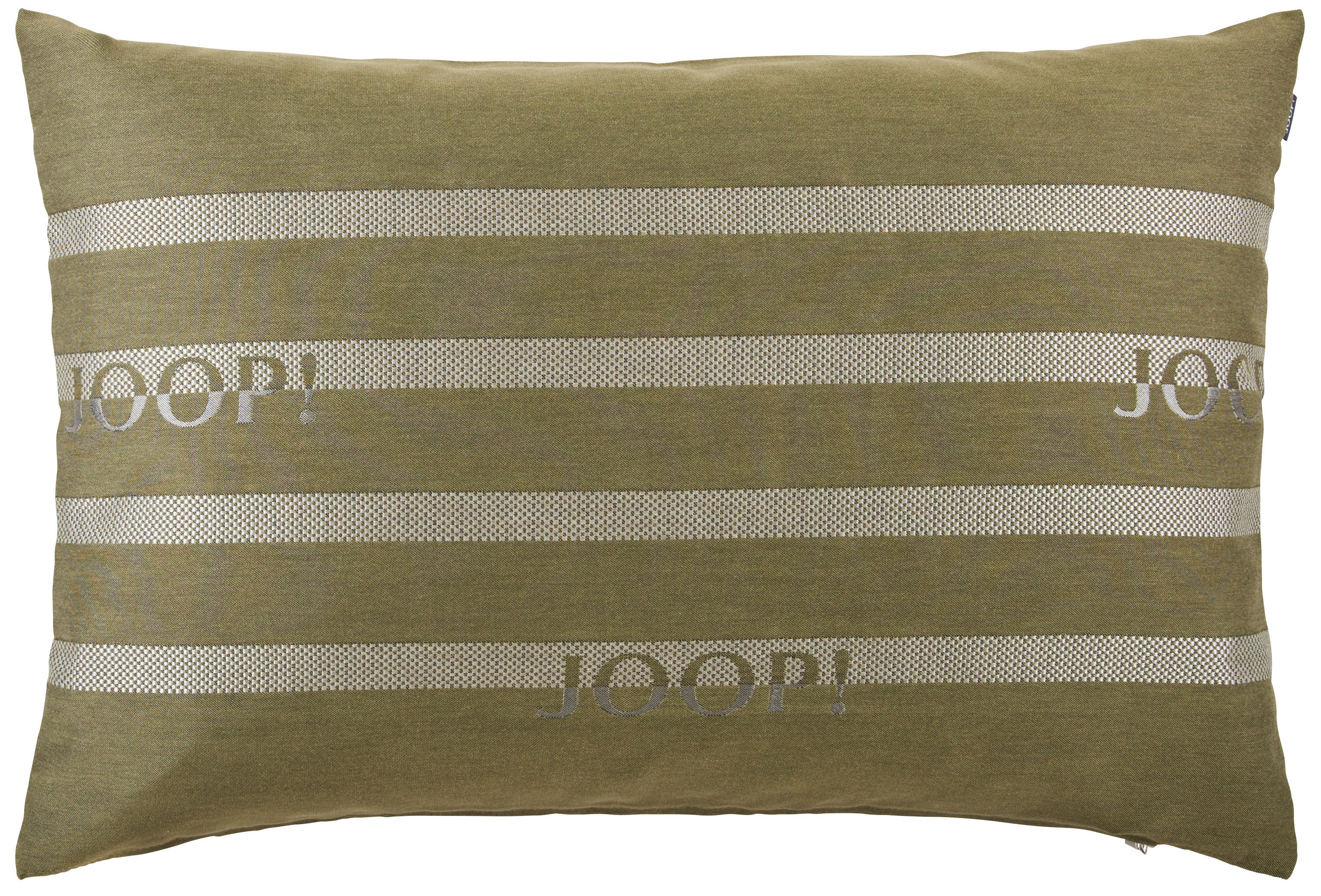 KISSENHÜLLE Logo Stripes 40/60 cm  - Silberfarben/Olivgrün, Design, Textil (40/60cm) - Joop!
