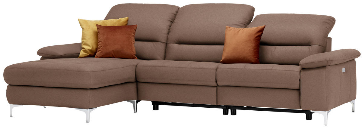 ECKSOFA in Mikrofaser Braun  - Braun, Design, Textil (184/280cm) - Pure Home Comfort