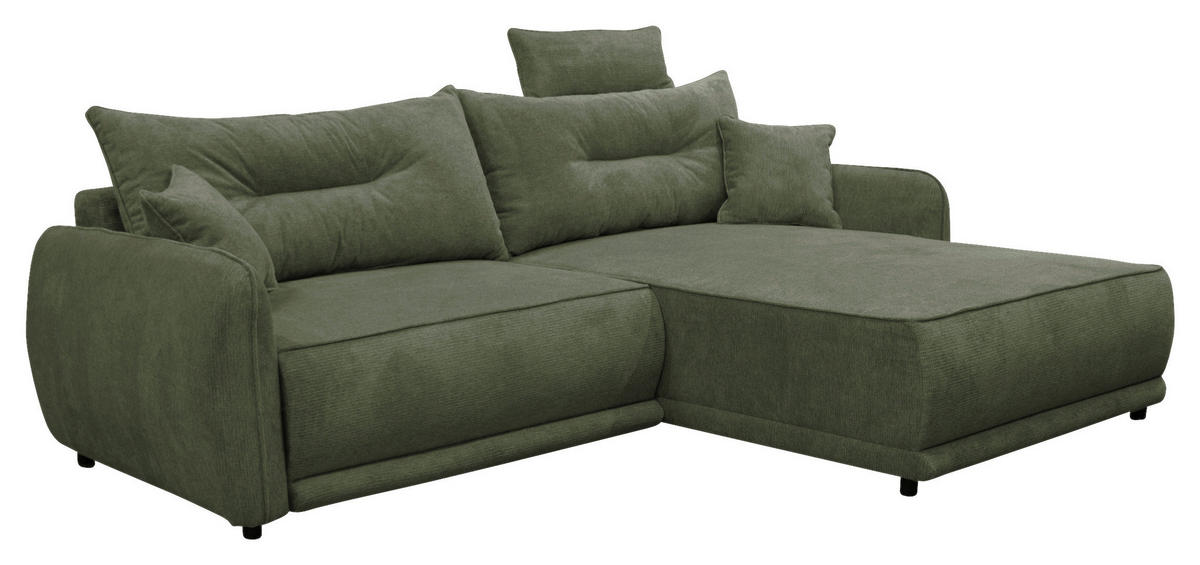ECKSOFA in Struktur Grün  264/195 cm  - Beige/Schwarz, Design, Kunststoff/Textil (264/195cm) - MID.YOU
