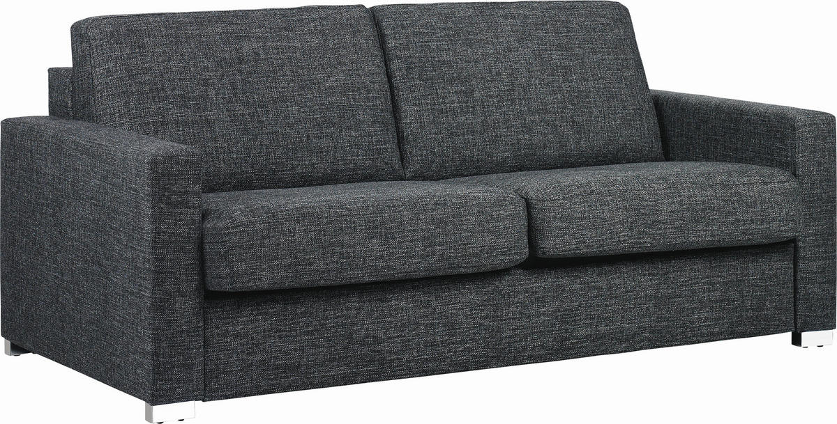 SCHLAFSOFA Anthrazit, Schwarz  - Chromfarben/Anthrazit, KONVENTIONELL, Textil/Metall (188/86/97cm) - Novel