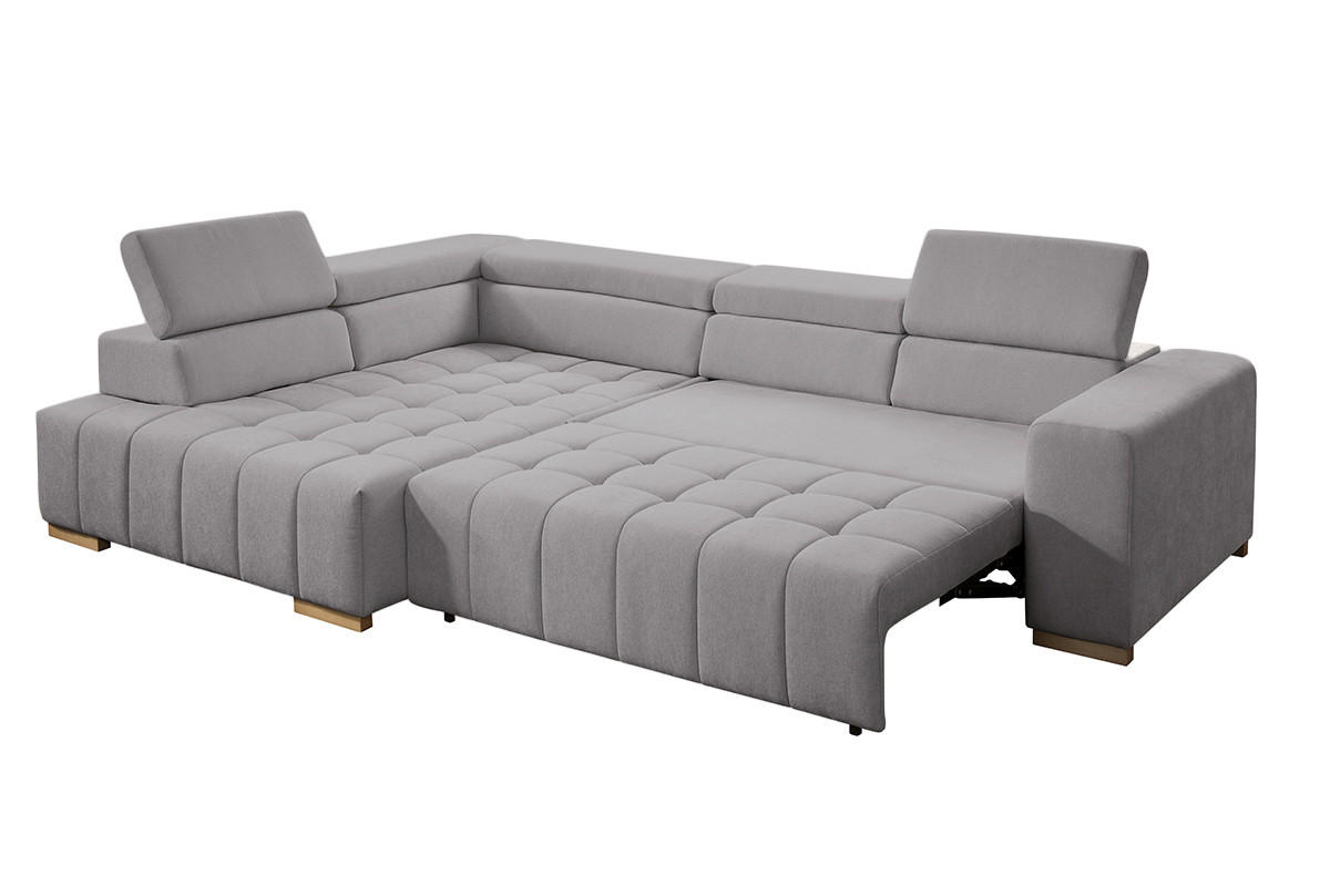 ECKSOFA in Chenille Braun  - Naturfarben/Braun, Design, Holz/Textil (201/307cm) - Livetastic
