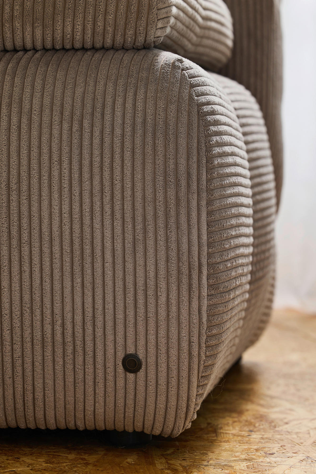 ECKSOFA Braun Cord Rücken echt  - Schwarz/Braun, KONVENTIONELL, Kunststoff/Textil (195/265cm) - Tom Tailor