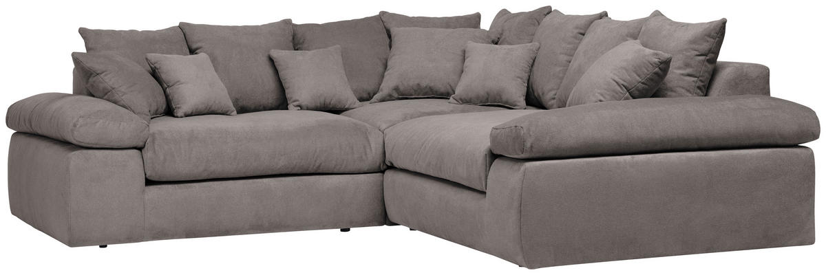 ECKSOFA Braun Webstoff  - Schwarz/Braun, Design, Kunststoff/Textil (284/284cm) - Carryhome