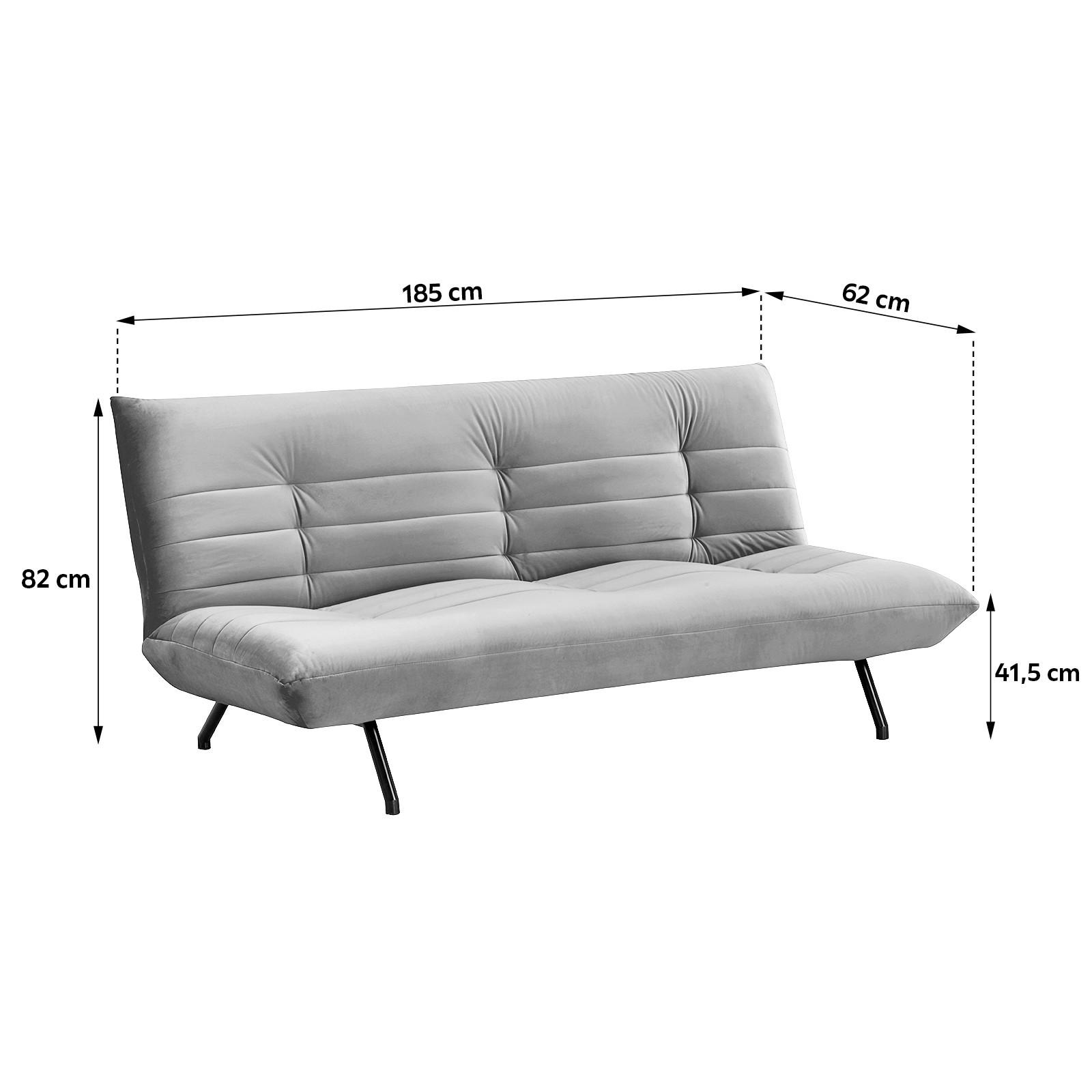 Thumbnail - Mid.you Schlafsofa, Blau, Textil, 3-Sitzer, 185x82x62 cm, Liegefunktion, Wohnzimmer, Sofas & Couches, Schlafsofas, Klapp...