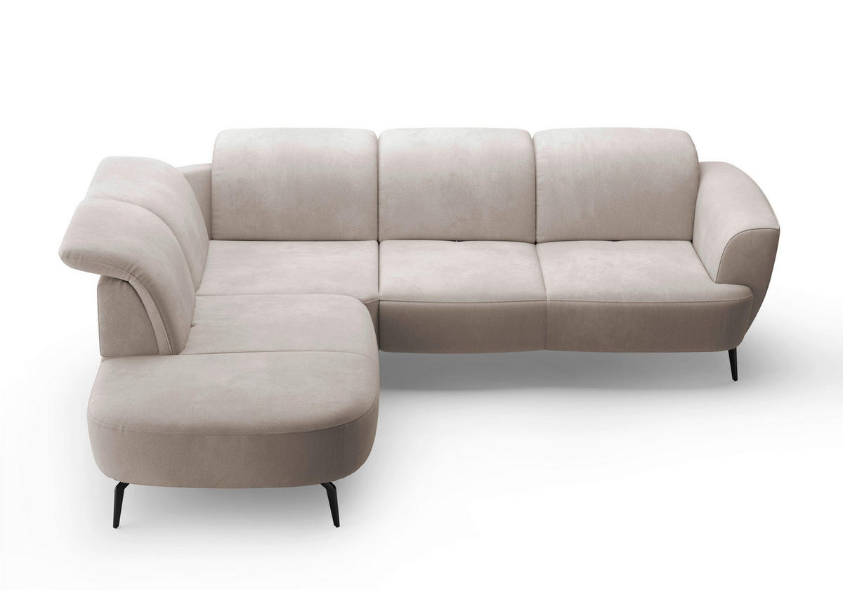 ECKSOFA in Flachgewebe Greige  267/300 cm  - Greige/Schwarz, KONVENTIONELL, Textil/Metall (267/300cm) - Sit & More