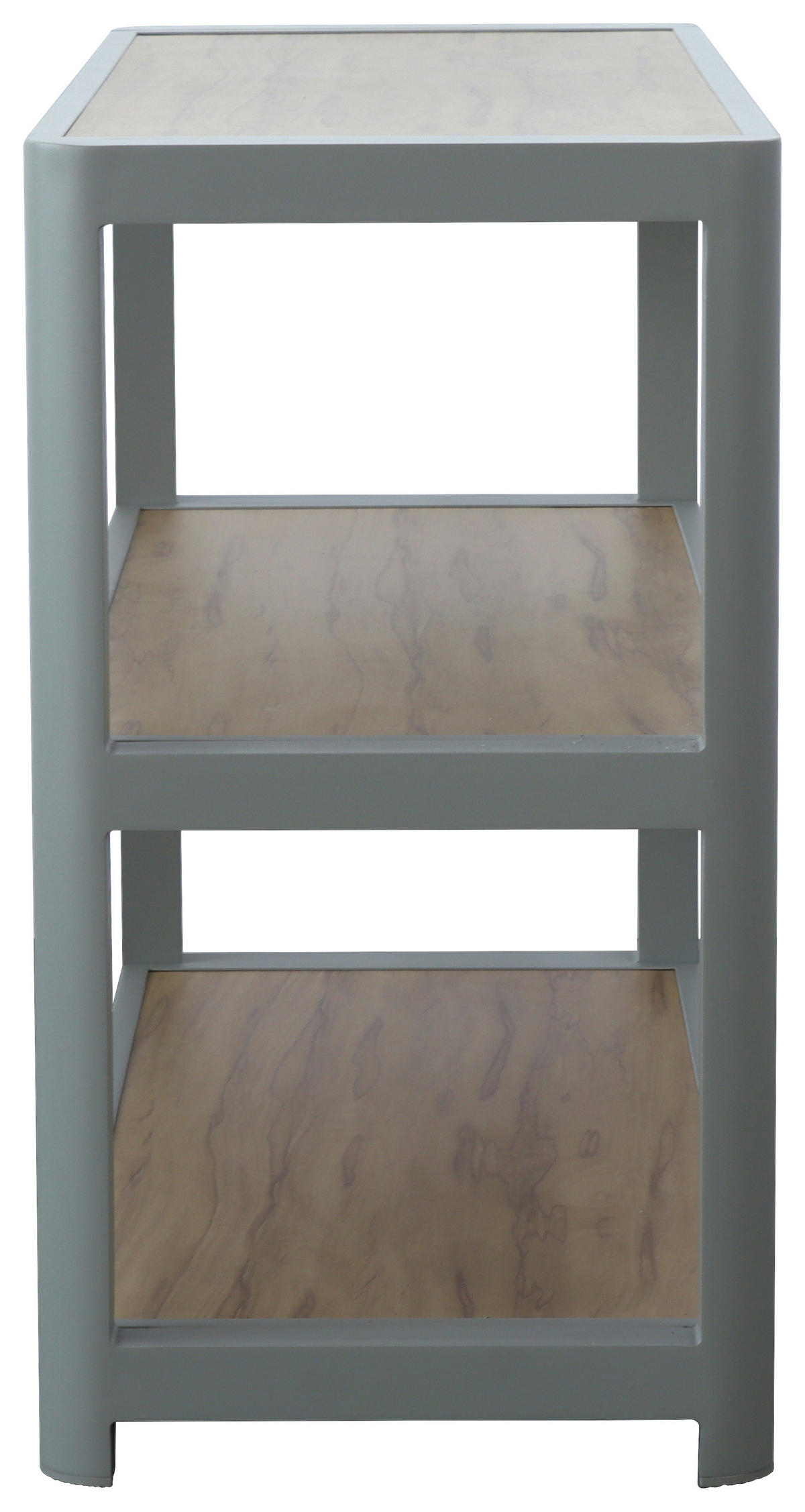 REGAL Hellgrau, Teakfarben  - Hellgrau/Teakfarben, Design, Metall (135,5/87,5/48.5cm) - Ambia Garden