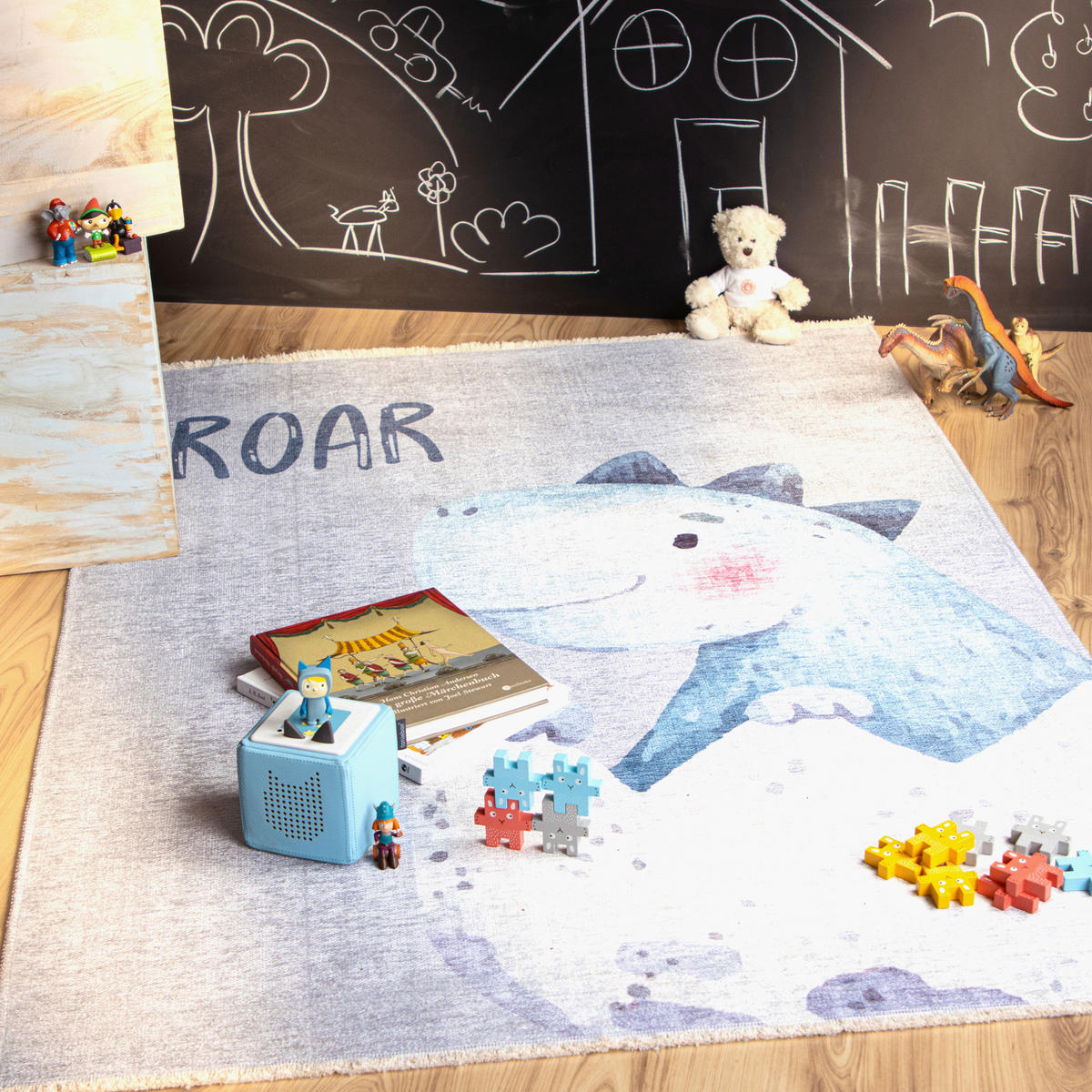 KINDERTEPPICH 115/170 cm  - Weiss/Pastellblau, Trend, Textil (115/170cm) - Ben'n'jen